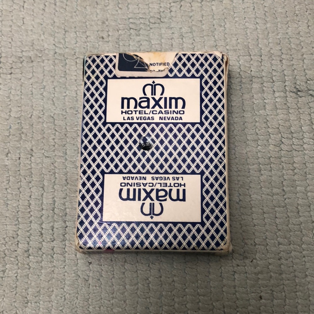 Vintage casino playing cards from the closed Maxim Casino used decent condition.